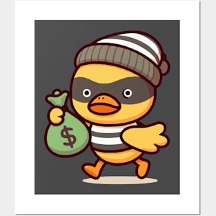 funny robber duck Posters and Art